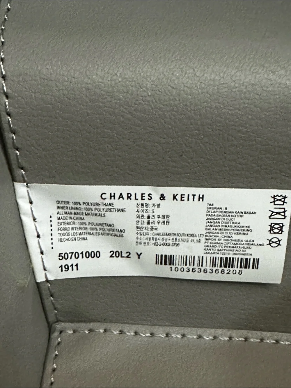 Charles & Keith Sculptural croc embossed Mini Crossbody Bag Gray Rare